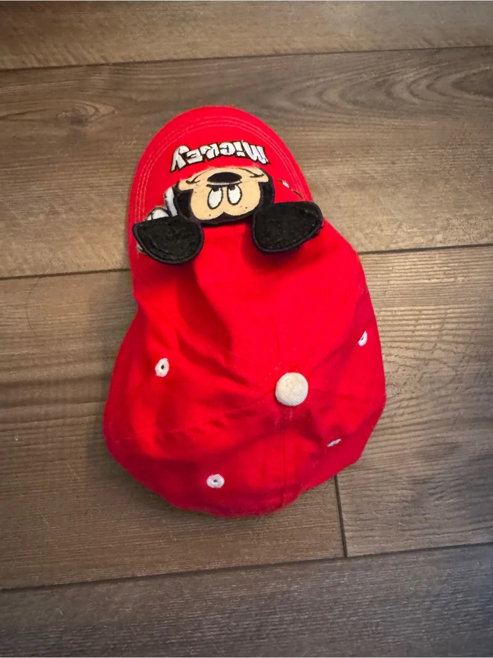 Disney Red Mickey Mouse Kids Ball Cap Hat with Black Ears